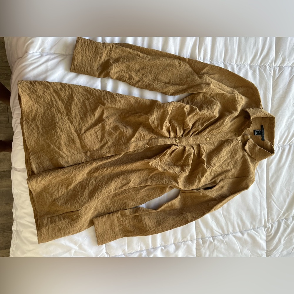 Forever 21 Tan Button-Up Dress